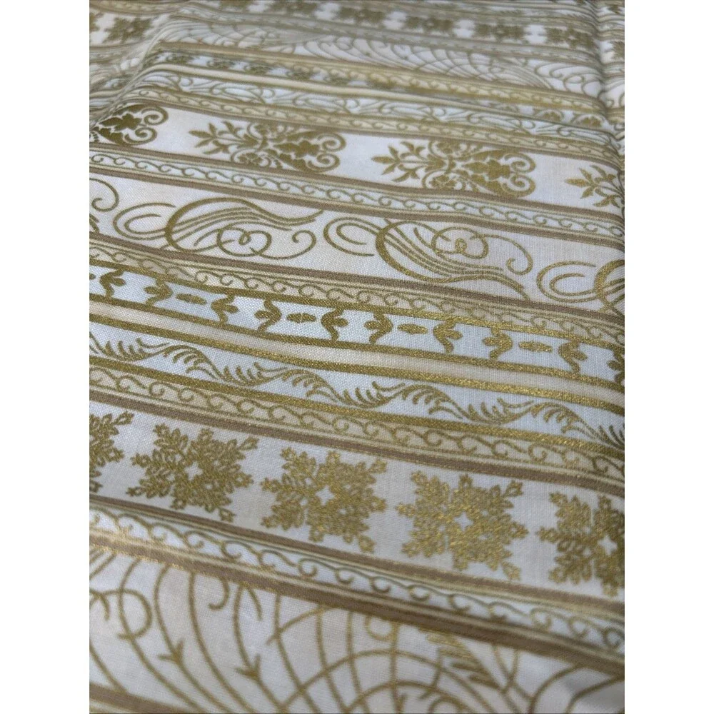 Hoffman Quilting Fabric Holiday Splendor Christmas Gold Fancy Strips 22